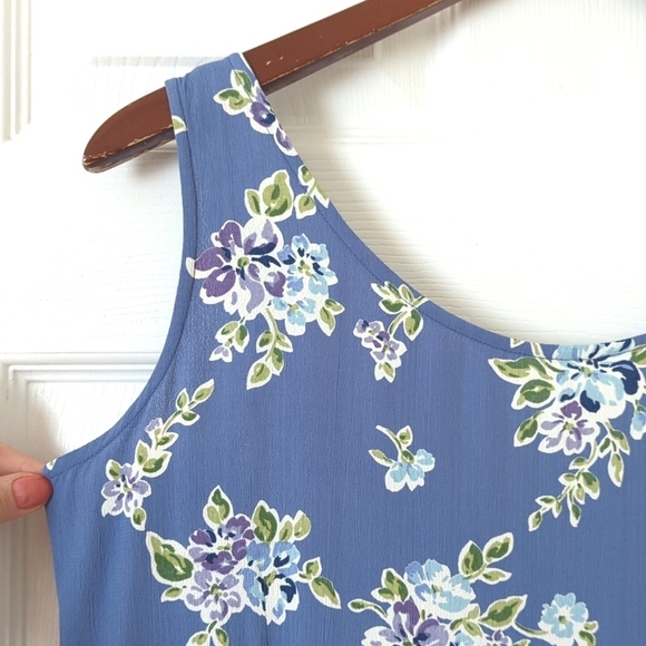 Jackpot by Carli Gry 90's Vintage Floral Sleeveless Sheath Maxi Dress Blue 1 - Picture 4 of 14